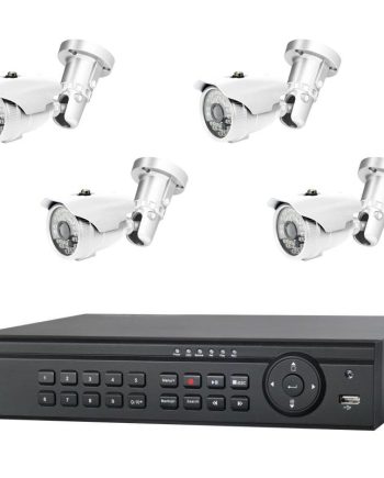 Cantek Plus CTPK-TV61B4-1T-W 4 Channel DVR, 1TB Kit with 4 x 720P HD-TVI IR Bullet Cameras, White