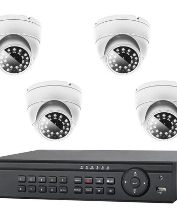 Cantek Plus CTPK-TV61E4-1T-W 4 Channel DVR, 1TB Kit with 4 x 720P HD-TVI IR Eyeball Cameras, White