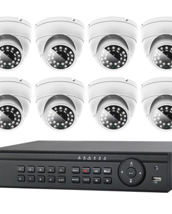 Cantek Plus CTPK-TV61E8-2T-W 8 Channel DVR, 2TB Kit with 8 x 720P HD-TVI IR Eyeball Cameras, White