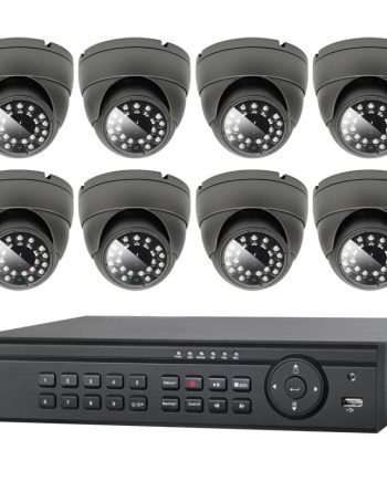 Cantek Plus CTPK-TV61E8-2T 8 Channel DVR, 2TB Kit with 8 x 720P HD-TVI IR Eyeball Cameras, Gray