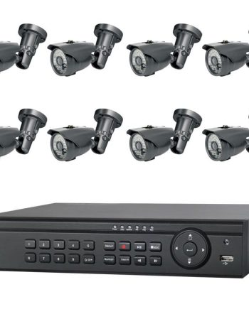 Cantek Plus CTPK-TV81B8-4T 8 Channel DVR, 4TB Kit with 8 x 1080p HD-TVI IR Bullet Cameras, Gray