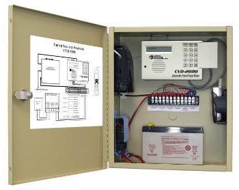 United Security Products CVD-2000PS Cellular Dialer Back up in metallic cabinet w/ AD2000, incl. phone & Prepaid Sim Card