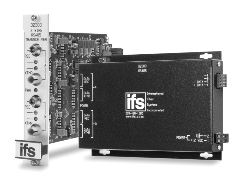 GE Security Interlogix D2325 RS485: (2 Wire) Data Repeater, SM, 2 Fibers