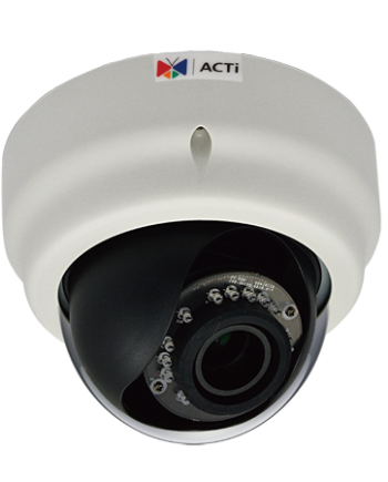 ACTi D64A 1 Megapixel Indoor Day/Night Dome Camera, 2.8-12mm Lens