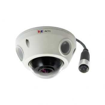 ACTi E927M 10 Megapixel Outdoor Network Mini Fisheye Dome Camera, M12 Connector, 1.37mm Lens