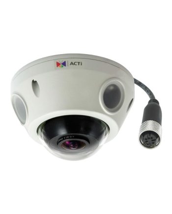 ACTi E927M 10 Megapixel Outdoor Network Mini Fisheye Dome Camera, M12 Connector, 1.37mm Lens