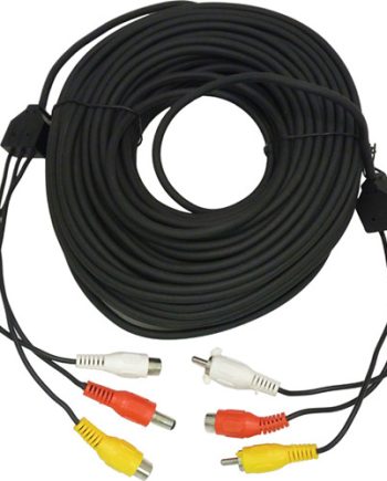 MG Electronics EXT-100B Power/Video 18 AWG Extension Cable 100′, Black