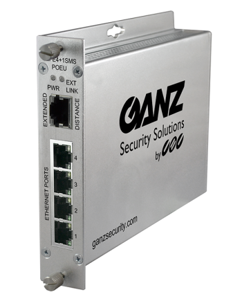 Ganz GLFE4+1SMSPOEU 4 Port 10/100 Mbps Self-Managed Switch, Ethernet-Over-UTP