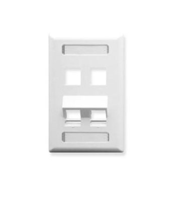 ICC IC107AS4WH Faceplate, ID, Angled, 1-GANG, 4-Port, White