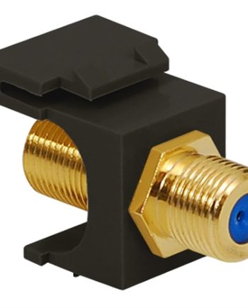 ICC IC107B9GBK Gold Plated F-Type Coupler, 3 GHz, Black