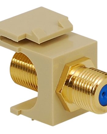 ICC IC107B9GIV Gold Plated F-Type Coupler, 3 GHz, Ivory