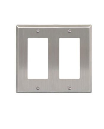 ICC IC107DFDSS Faceplate, Decorex, Stainless Steel, 2-Gang