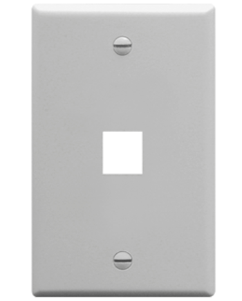 ICC IC107F01GY Faceplate, Flat, 1-Gang, 1-Port, Gray
