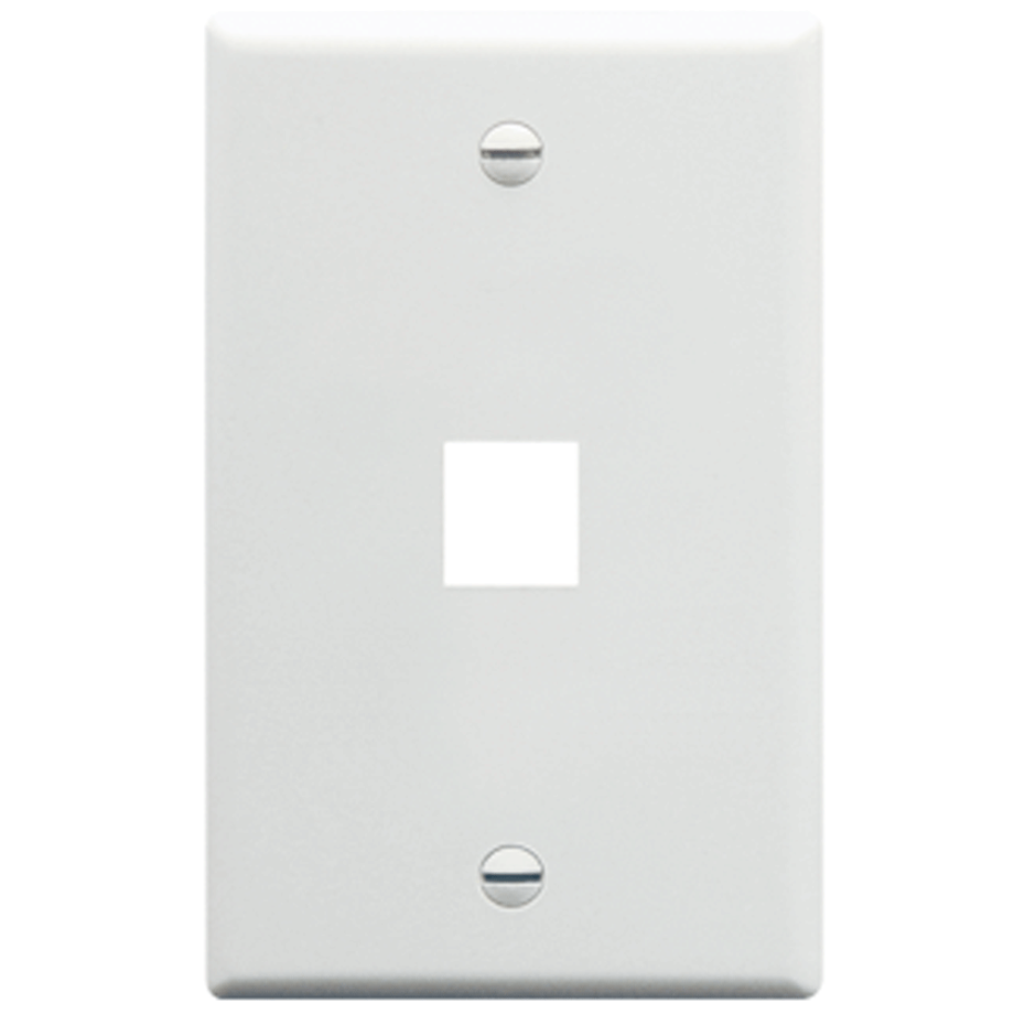 ICC IC107F01WH Faceplate, Flat, 1-Gang, 1-Port, White