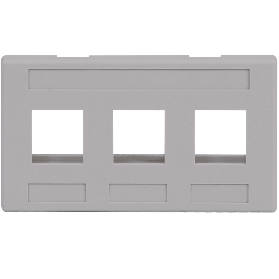 ICC IC107FM3GY Faceplate, Furniture, 3-Port, Gray