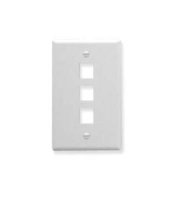 ICC IC107LF3WH Faceplate, Oversized, 3-Port, White