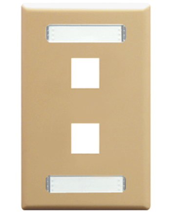 ICC IC107S02IV Faceplate, ID, 1-Gang, 2-Port, Ivory
