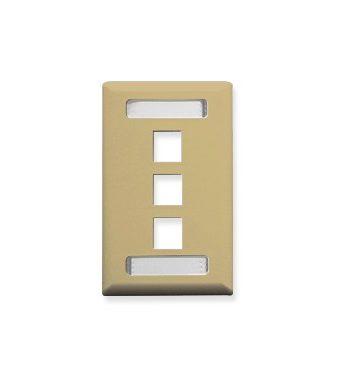 ICC IC107S03IV Faceplate, ID, 1-Gang, 3-Port, Ivory