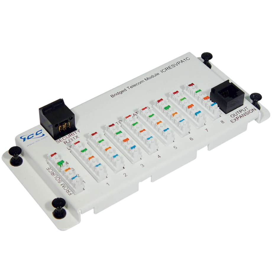 ICC ICRESVPA1C Resi Module, Telephone, 8-Port W/RJ31X