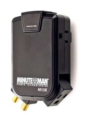 Minuteman MMS130RC 3-Outlet, 1-Rotating Outlet, 1 Rotating Coax Slimline Wall-Tap