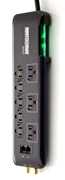 Minuteman MMS686SCT Slim, 8-Outlet Strip, 3420 Joules, 6-foot Powercord