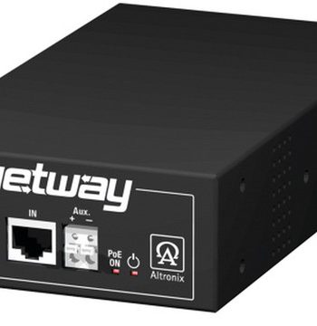 Altronix NETWAY1D Single Port 10/100/1000 Midspan Injector, PoE/PoE+/Hi-PoE or 56VDC Output, 60W, 115/220VAC