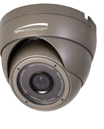 Speco OIPC22T7G OnSIP 420 TVL Indoor/Outdoor Turret IP Camera, 4.3mm Fixed Lens, Dark Gray