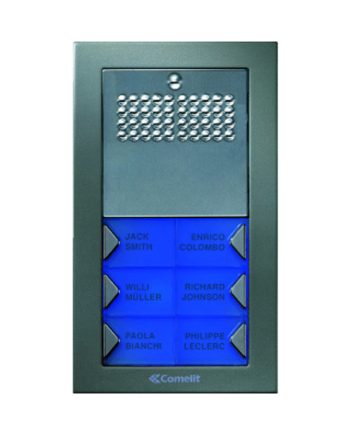 Comelit PA6F Powercom Audio Flush Mount 6 Push Button Entry Panel Kit