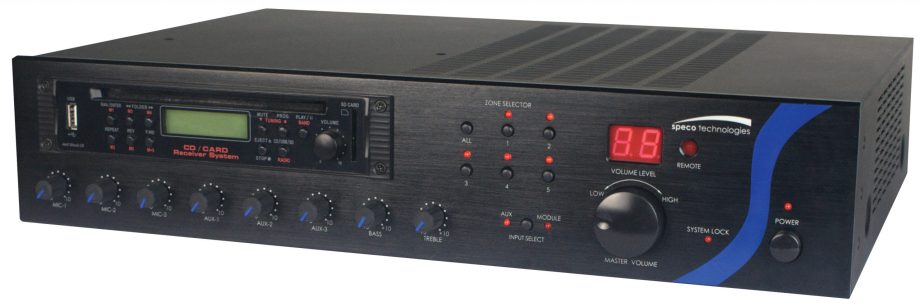 Speco PBM120AU 120 Watt RMS P.A Amplifier with Tuner, CD, and USB