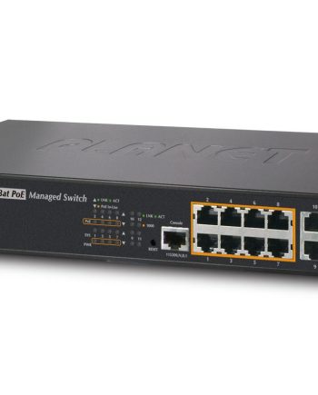 ACTi PPSW-0101 8-Port 802.3at Managed PoE Data Switch