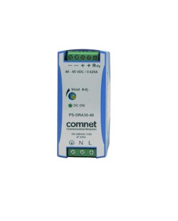 Comnet PS-DRA30-48A 48VDC 30Watt (0.6A) Industrial DIN Rail Mounting Power Supply
