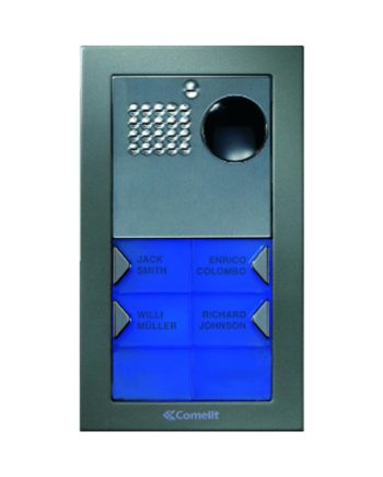Comelit PV4S Powercom Video 4 Push Button, Surface Mount Entrance Panel