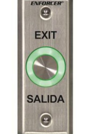 Seco-Larm SD-6176-SS1Q Slimline, Programmable Red/Green Round Button, With “EXIT” & “SALIDA”