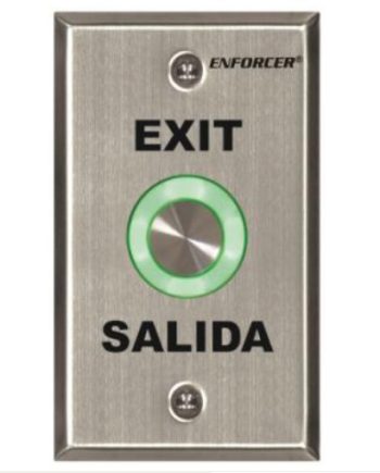 Seco-Larm SD-6276-SS1Q Single-Gang, Programmable Red/Green Round Button, With “EXIT” & “SALIDA”