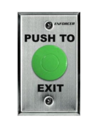 Seco-Larm SD-7201GCPE1Q 1½” Green Mushroom-Cap Button, “EXIT” And “SALIDA” Printed On Plate