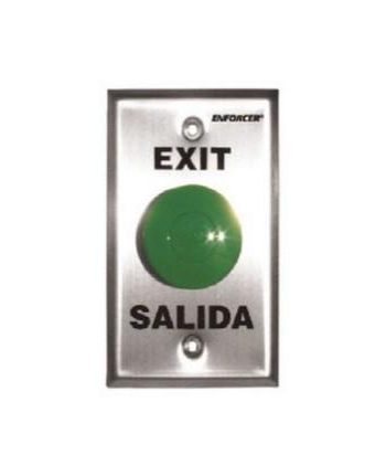 Seco-Larm SD-7201GC-PEQ 1½” Green Mushroom-Cap Button, “PUSH TO EXIT” Printed On Plate