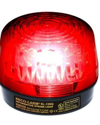 Seco-Larm SL-126-A24Q-R 6~24 VDC (2-wire connection) Strobe Light, Red lens