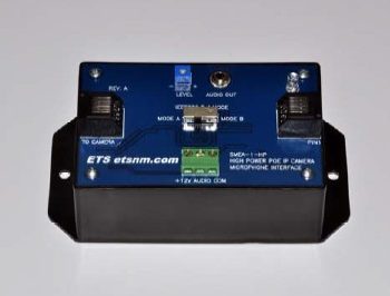 ETS SMEA-1-HP High Power Ethernet powered I/P camera microphone interface box.