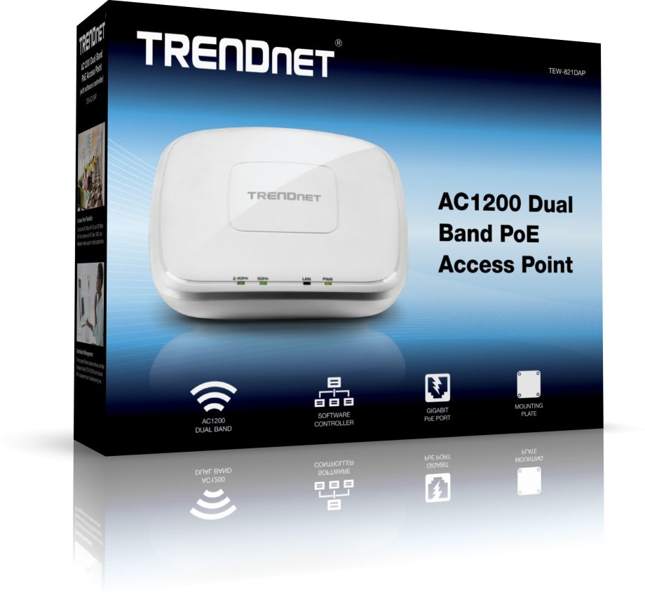 TRENDnet TEW-821DAP(CA) AC1200 Dual Band PoE Access Point with Software Controller