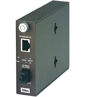 TRENDnet TFC-110S20D5 100Base-TX to 100Base-FX Dual Wavelength Single Mode SC Fiber Converter TX1550nm