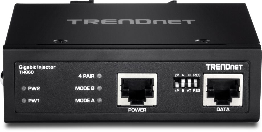 TRENDnet TI-IG60 Hardened Industrial 60 Watt Gigabit PoE+ Injector