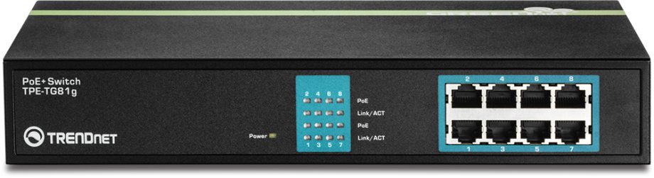 TRENDnet TPE-TG81g 8-Port Gigabit GREENnet PoE+ Switch