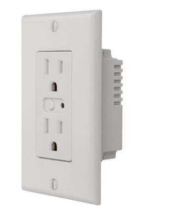 Linear WO15Z-1 Z-Wave Single Wall Outlet 120 VAC, 15A, One Controlled Outlet