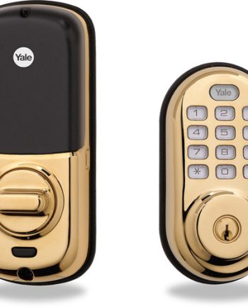 Yale YRD210ZW605 Z-Wave Push Button Deadbolt – Polished Brass