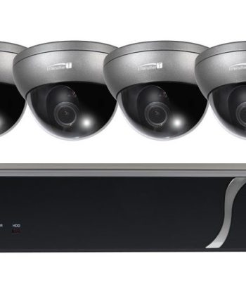 Speco ZIPT471 4 Channel HD-TVI DVR, 1TB with 4 X 1080p Outdoor Intensifier Dome Cameras, Grey