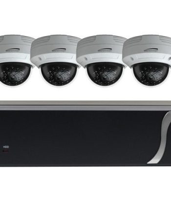 Speco ZIPT4D1 4 Channel HD-TVI DVR, 1TB with 4 X 1080p Outdoor IR Dome Cameras, White