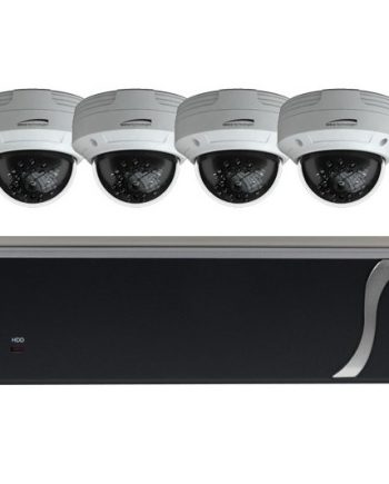 Speco ZIPT84D2 HD-TVI 8 Channel DVR, 2TB with 4 X 1080p Outdoor IR Dome Cameras, White