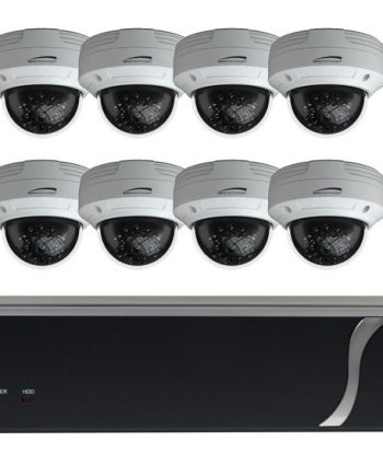 Speco ZIPT88D2 HD-TVI 8 Channel DVR, 2TB with 8 X 1080p Outdoor IR Dome Cameras, White