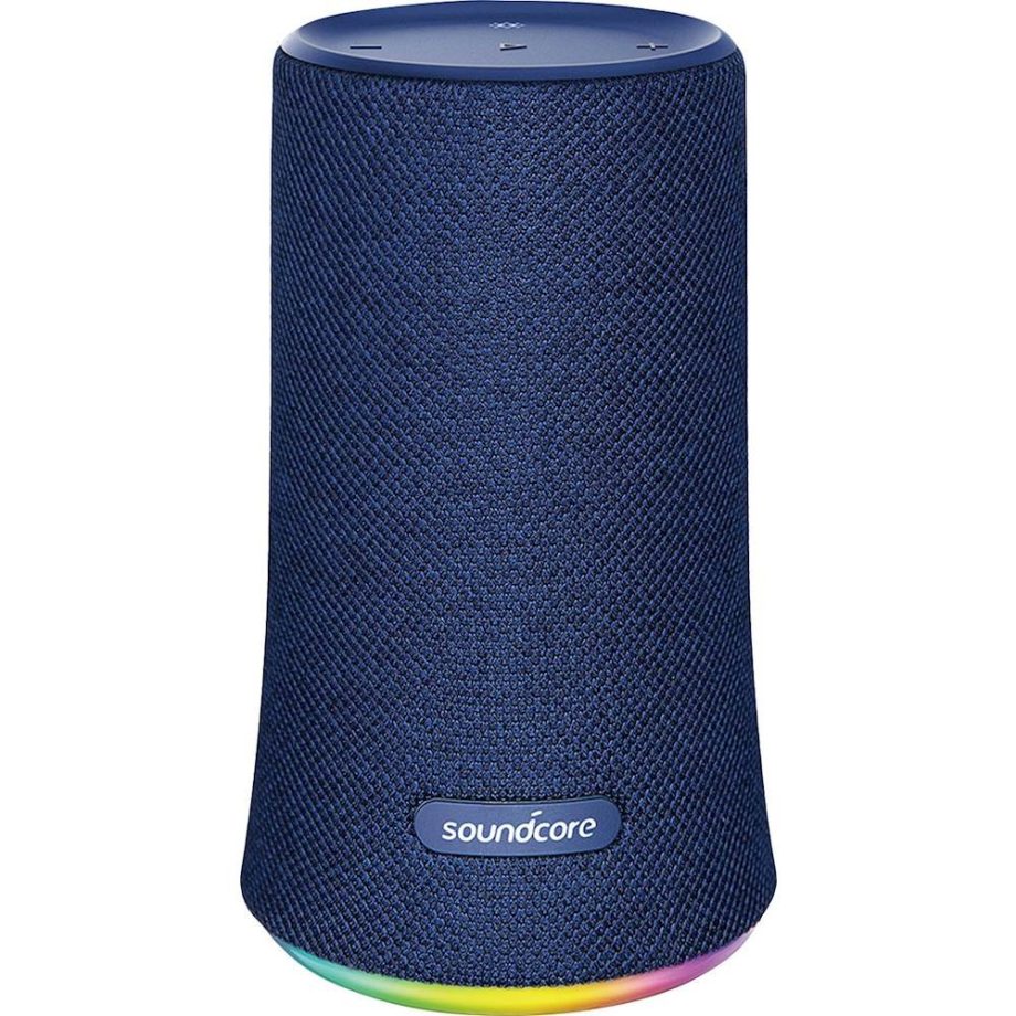 Eufy A3161Z31 Flare Portable Bluetooth Speaker with Water-Resistance and Colorful Lighting, Blue