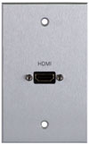West Penn AL170CL 1 Gang Anodized Aluminum Wall Plate with 1 HDMI F/F
